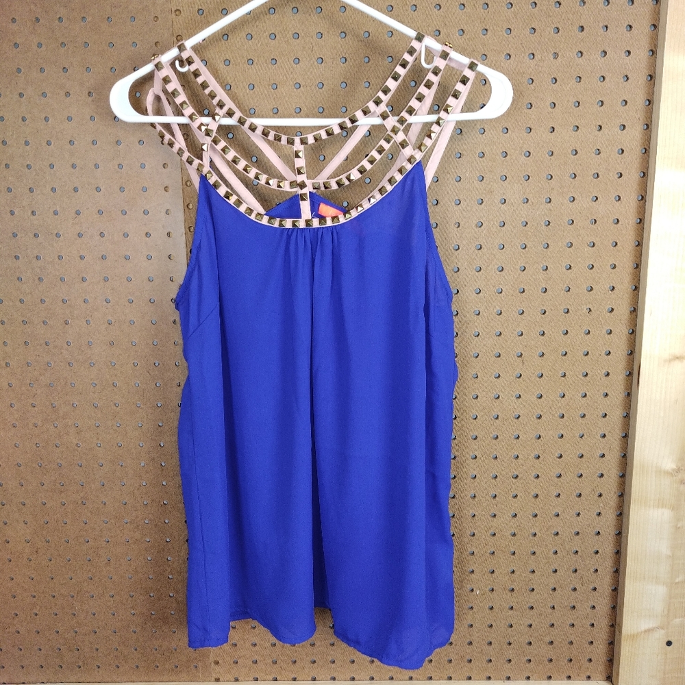 Lulumari gladiator style top blue size large